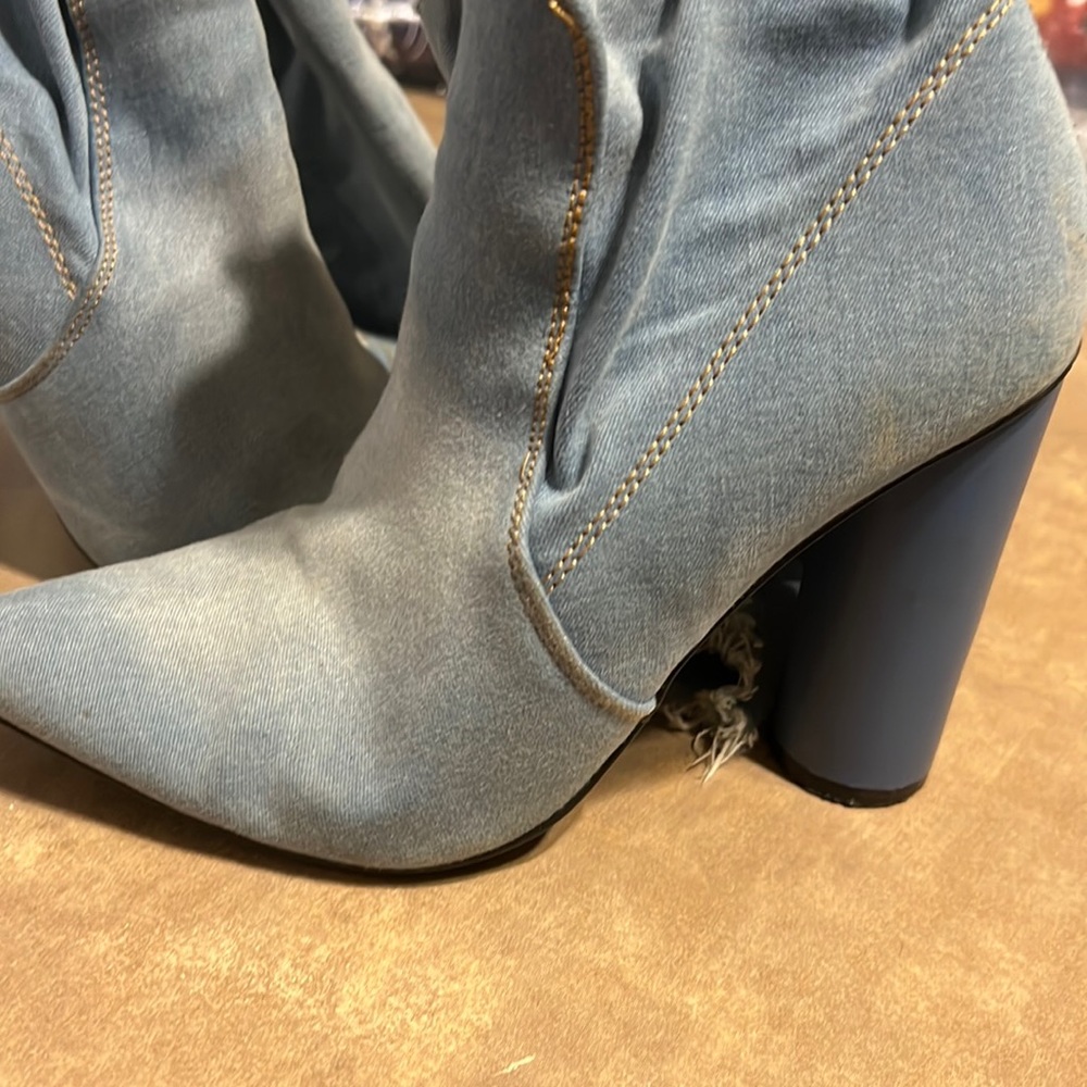 Must have summer Cape Robbin knee high blue jeans boots